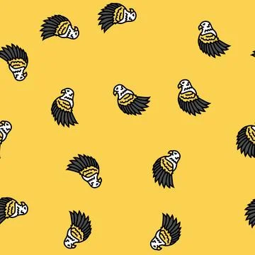 Eagle tattoo art vintage vector seamless pattern Illustrazione stock