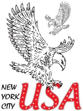 Eagle tee graphic design Stock Illustration