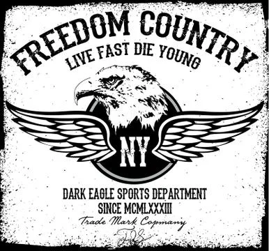 Eagle tee graphic Stock Illustration