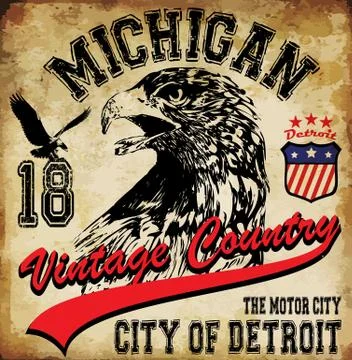 Eagle tee graphic Stock Illustration