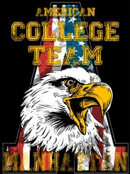 Eagle tee graphic Stock Illustration