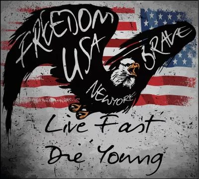 Eagle tee graphic Stock Illustration