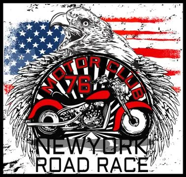 Eagle tee graphic Stock Illustration