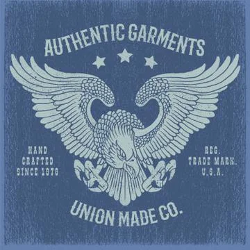 Eagle tee print. Stock Illustration