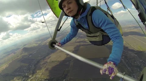 Eagle tried to attack hang glider Stock Footage 67569268