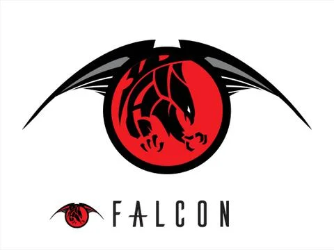 Eagle. unique design of attacking falcon Stock Illustration