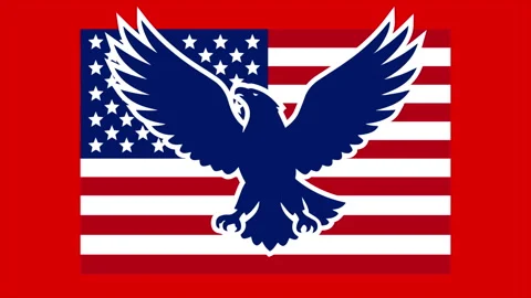 Eagle US flag arms logo Stock Footage 343781686