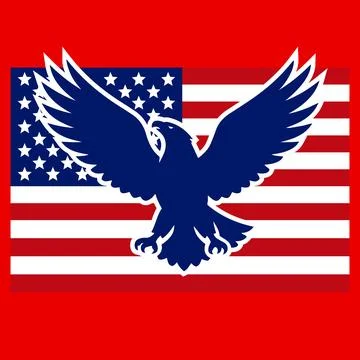 Eagle US flag arms logo Illustrazione stock