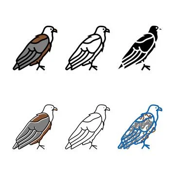 Eagle variations bird color icon vector Illustrazione stock