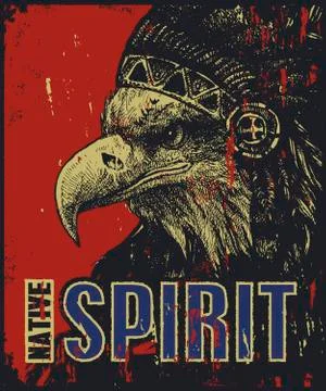 Eagle in war bonnet. vector illustration Stock Illustration