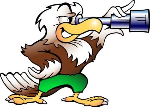 Eagle watching in binucular Stock Illustration