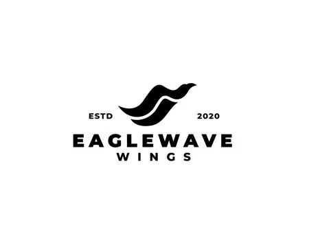 Eagle wave logo. Abstract eagle silhouette logo design Stock Illustration