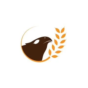 Eagle wheat vector design template illustration Stock Illustration