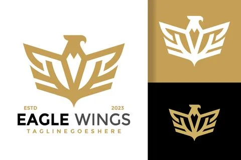 Eagle Wings Security logo design vector symbol icon illustration Stock Illustration