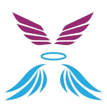 Eagle wings . Wings angel isolated. Bird wings cartoon art set Stock Illustration