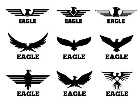 Eagles vector logo set イラスト素材