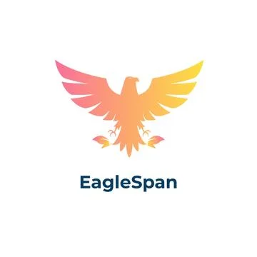Eaglespan: Eagle Logo with Spanning Wings. Illustrazione stock