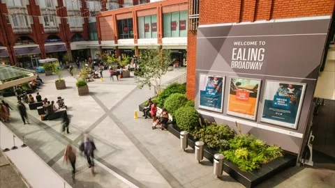 Ealing Broadway shopping centre time lapse- London Video stock 159977999
