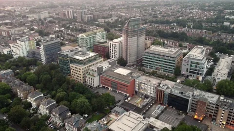 Ealing Broadway town centre towards West Ealing, London, England. Stock Footage 179121857