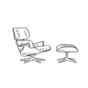 Eames chair illustration Stock Illustration