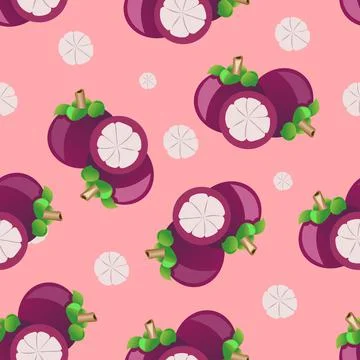 Eamless pattern of passion fruit. Vector illustration isolated on a rose Stock-Illustration