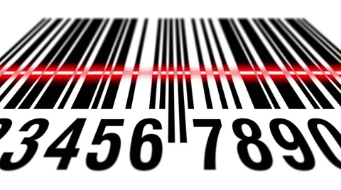 EAN barcode scanning, bottom view Stock Footage 56708069