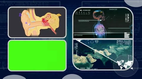 Ear - Analysis in software - examination - background blue 03 Video stock 62463474