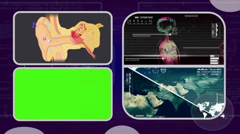 Ear - Analysis in software - examination - background purple 03 Video stock 62463533
