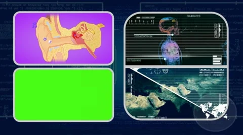 Ear - Analysis in software - examination - background blue 01 Video stock 62463667