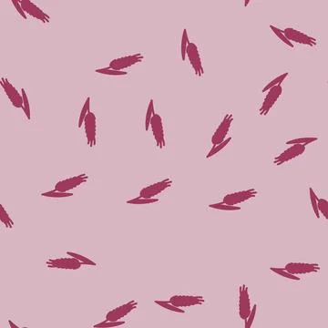 Ear barley cereal glyph vector seamless pattern Stock Illustration