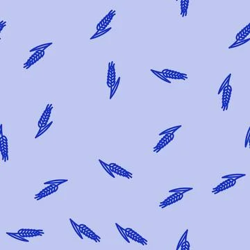 Ear barley cereal line vector seamless pattern Stock Illustration