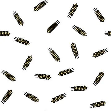 Ear barley cereal vector seamless pattern Stock Illustration