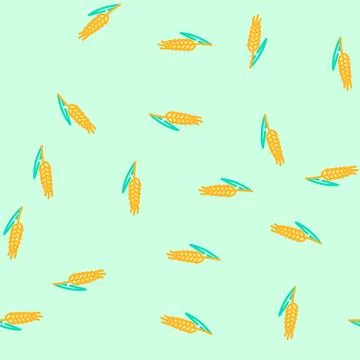 Ear barley cereal vector seamless pattern Stock Illustration