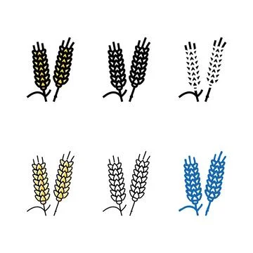 Ear barley grain color icon vector clean Stock Illustration