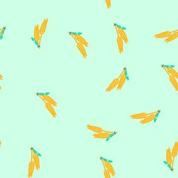 Ear barley grain vector seamless pattern Stock Illustration