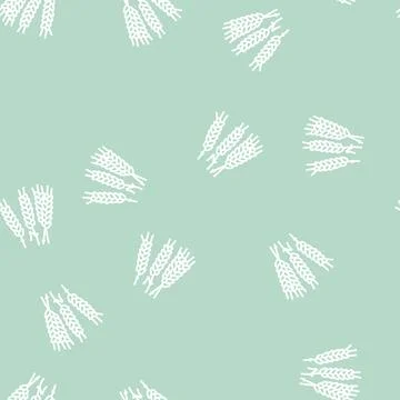 Ear barley line seamless pattern Stock Illustration