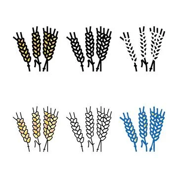 Ear barley multipack color icon vector Stock Illustration