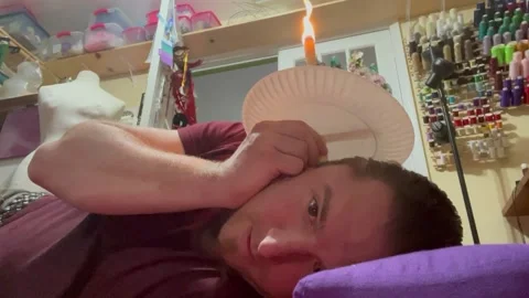 Ear Candling to Remove Ear Wax Stock Footage 172336456