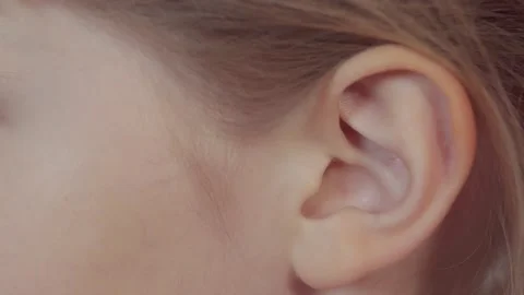 Ear of a child 8 years old close-up Stock Footage 168751085