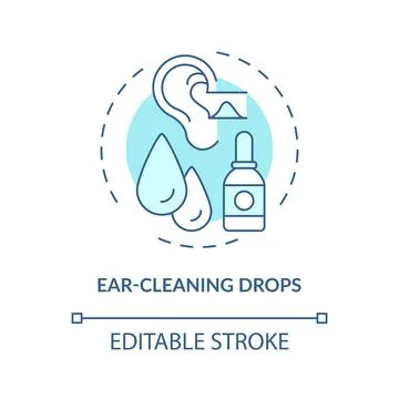 Ear-cleaning drops concept icon Illustrazione stock