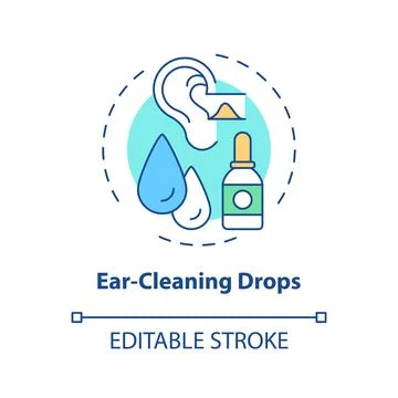 Ear-cleaning drops concept icon Stockillustratie
