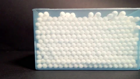 Ear-cleaning sticks in a container Stock Footage 227913038