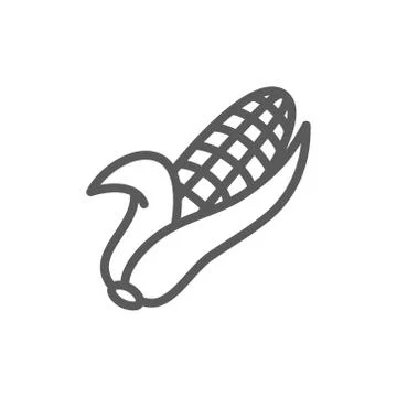 Ear of corn, corncob, vegetable line icon. 스톡 일러스트