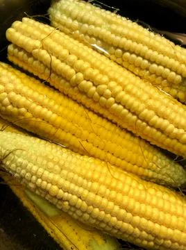 An ear of corn isolated on a black background Foto stock