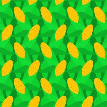 Ear of corn pattern seamless. Baby fabric texture Stock Illustration