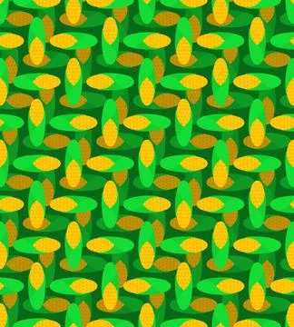 Ear of corn pattern seamless. Baby fabric texture Stock Illustration