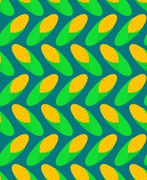 Ear of corn pattern seamless. Baby fabric texture Stock Illustration