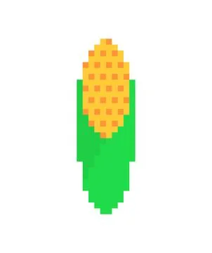 Ear of corn pixel art. 8 bit pixelated Vector illustration 스톡 일러스트