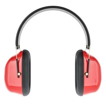 Ear Defenders, front view. 3D rendering Stock Illustration