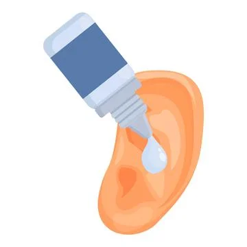 Ear drops using icon cartoon vector. Clinical liquid Stock Illustration